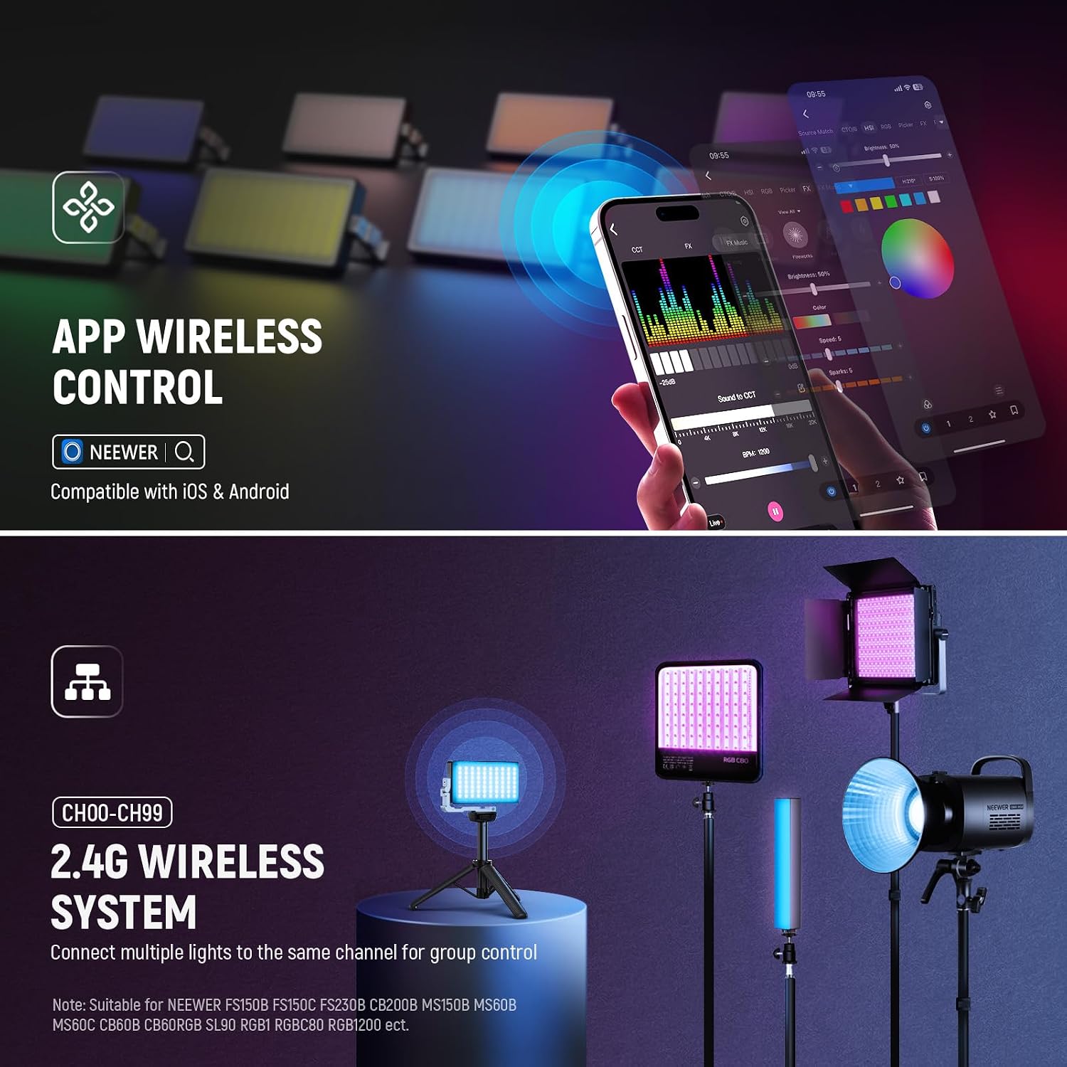 NEEWER Lampu Video RGB 12W unt - Led Light Panel Stream ulasan dan harga