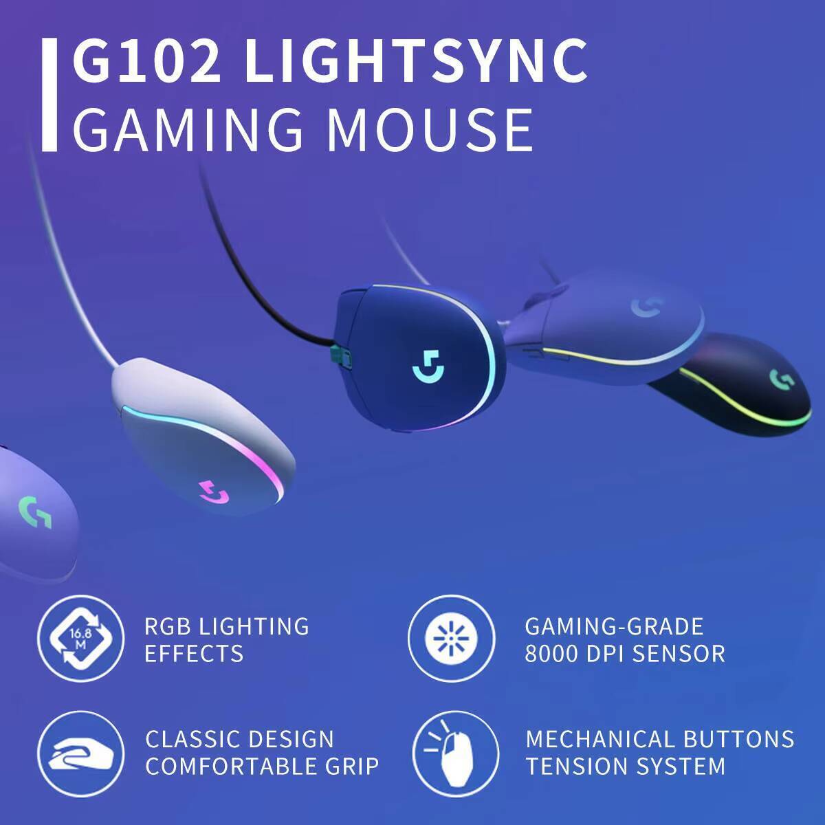 Mouse Gaming Logitech G102, 8x - Esports Gaming Competition ulasan dan harga